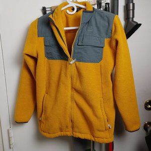 Land's End Yellow and Gray Full Zip Jacket Size L (14-16)